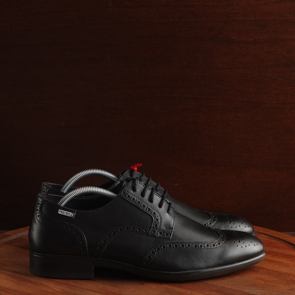 Pikolinos Dress Shoes Mens SZ EU 43 US 9-9.5 BLK Bristol Leather Wingtip Career